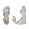Rieker Wedge Velcro Ankle Strap Sandal - Beige Metallic
